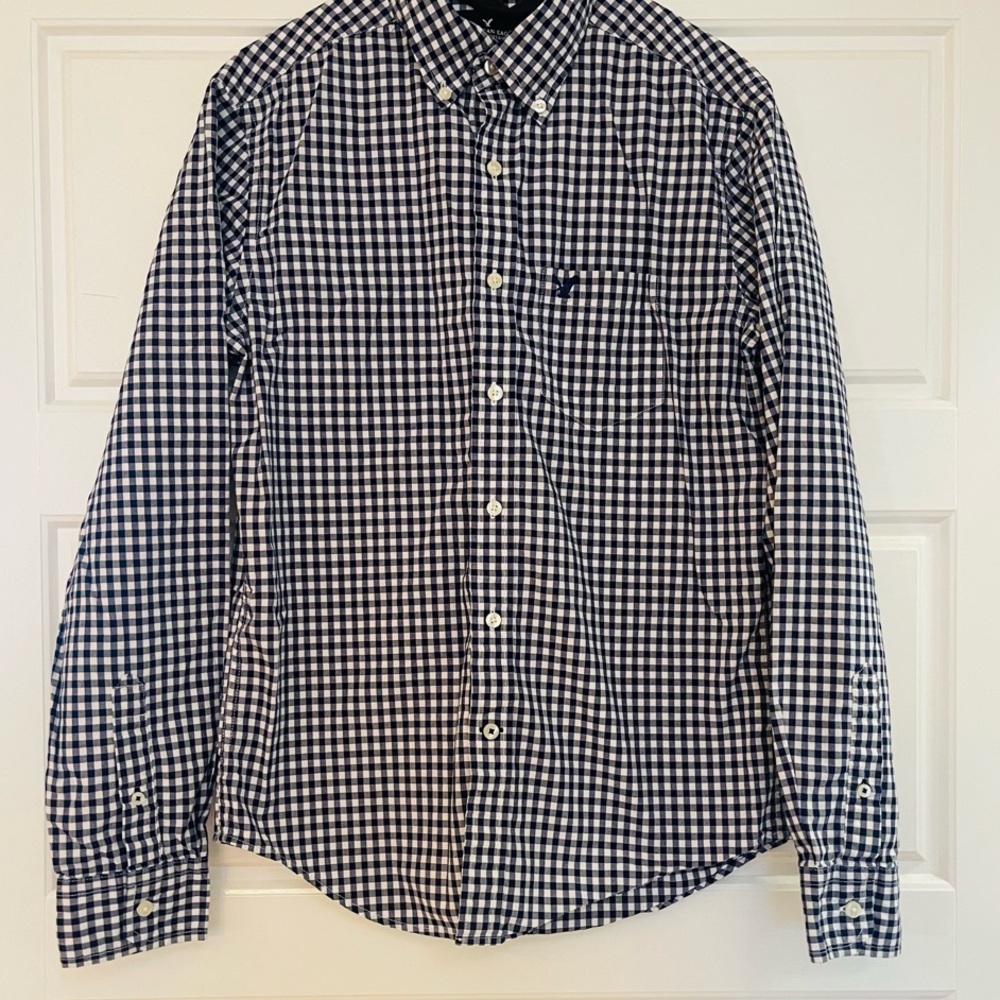 Classic Navy and White Checkered Shirt